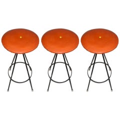 Set of Three Stools circa 1950 Americam