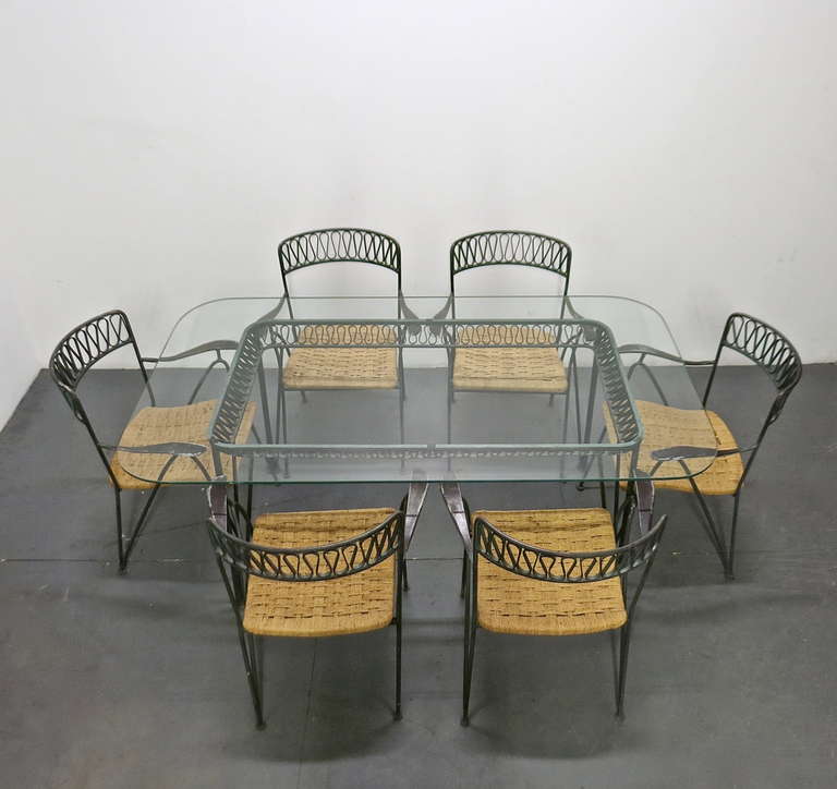 Mid-Century Modern Indoor or Outdoor Dining Set by Tempestini for Salterini, 1955 USA