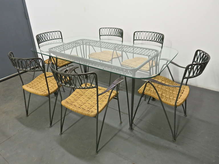 American Indoor or Outdoor Dining Set by Tempestini for Salterini, 1955 USA