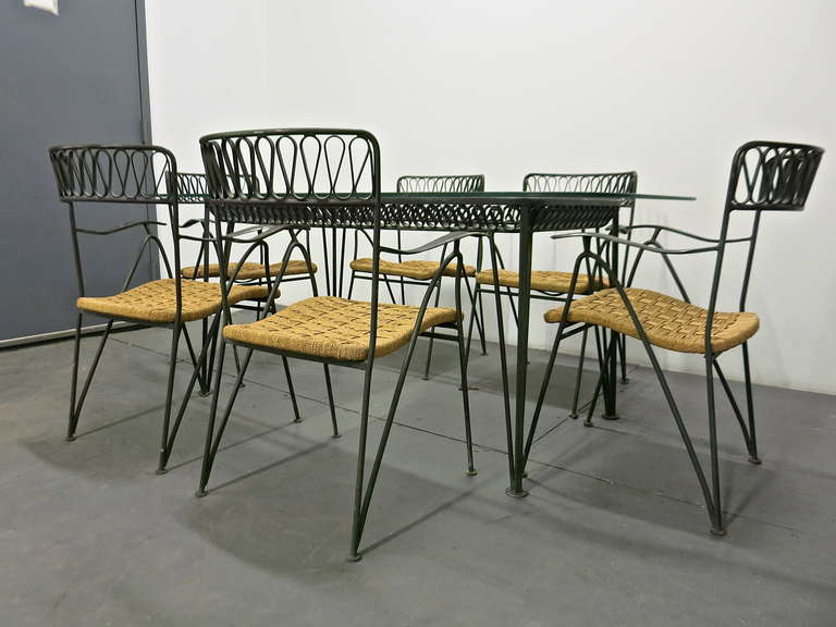 Indoor or Outdoor Dining Set by Tempestini for Salterini, 1955 USA In Excellent Condition In Jersey City, NJ