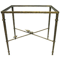 Texturized Solid Bronze Table with Detail of Birds, USA, circa 1980 12