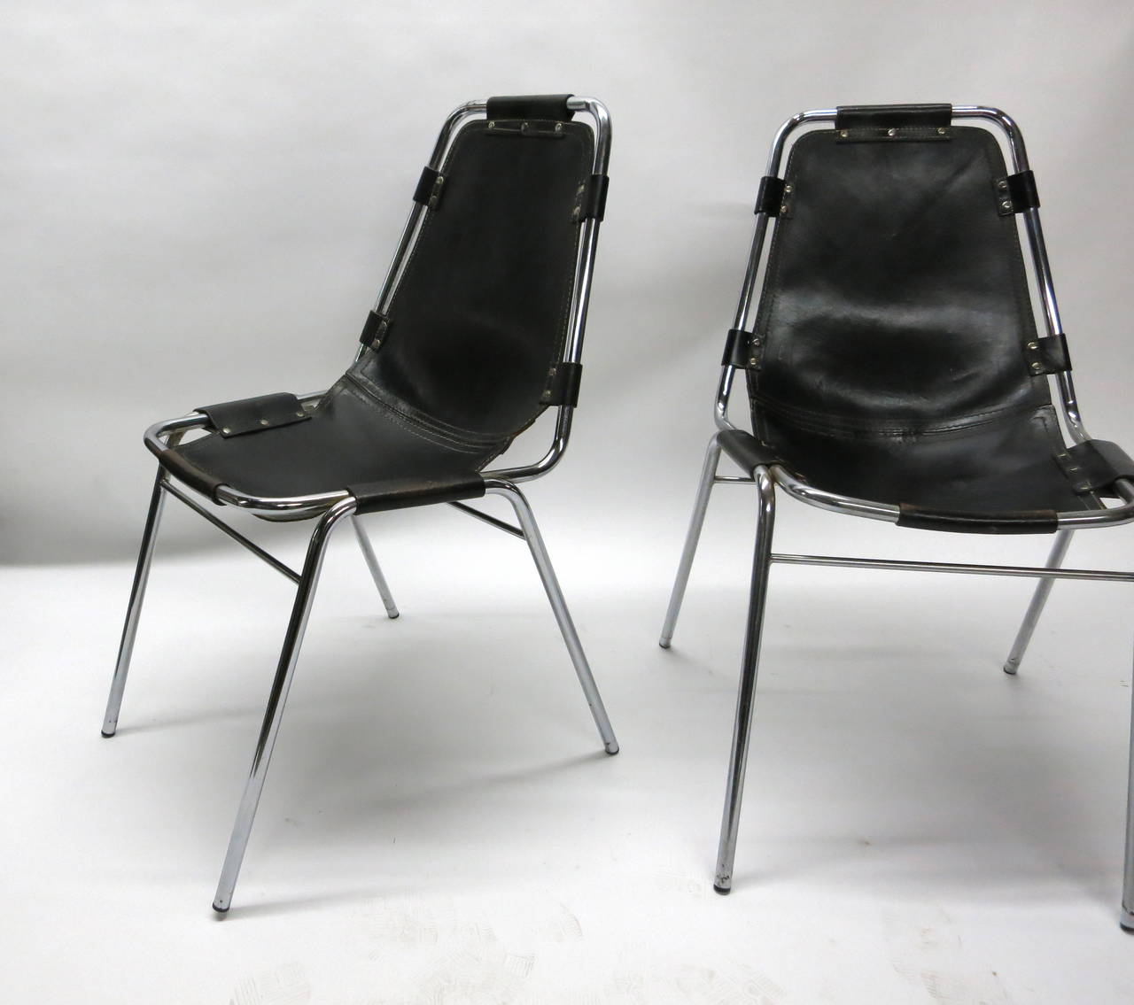 Mid-Century Modern Pair of Original Chairs by Charlotte Perriand, circa 1950 Made in France