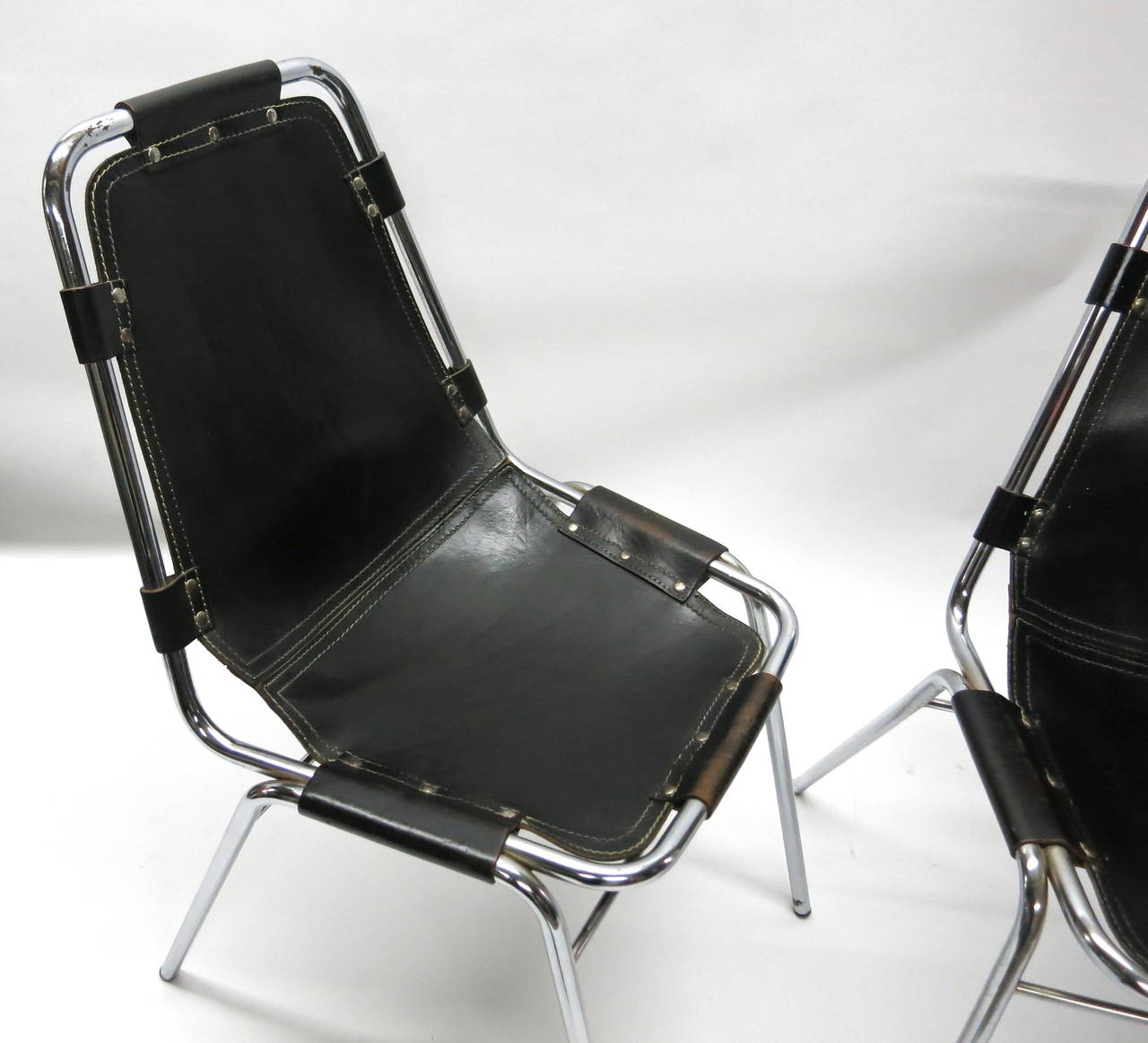 Mid-20th Century Pair of Original Chairs by Charlotte Perriand, circa 1950 Made in France