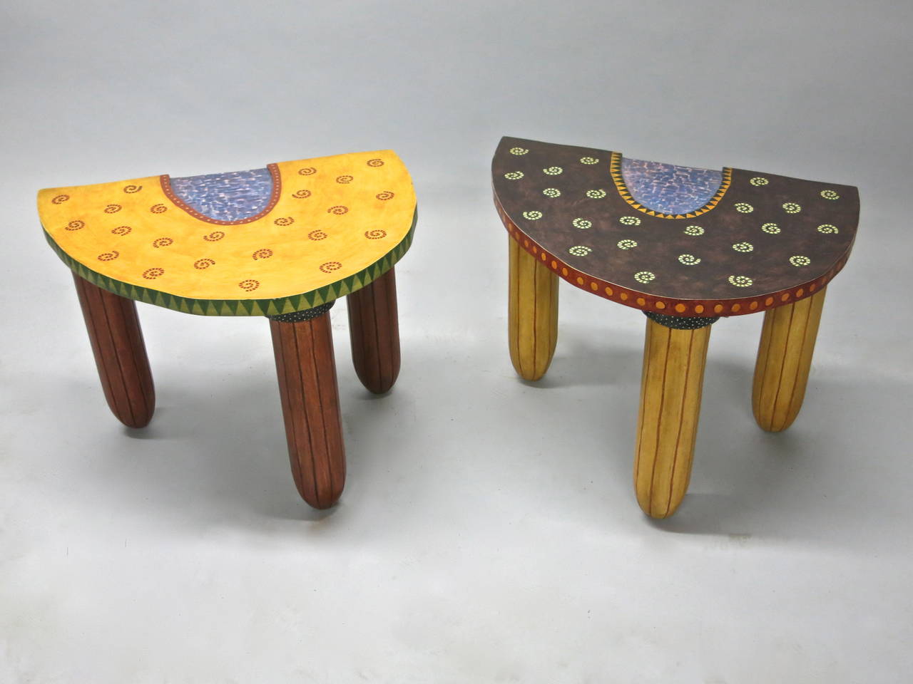 Pair of Tables Both Signed by Fabiane Garcia, 1992 For Sale 3