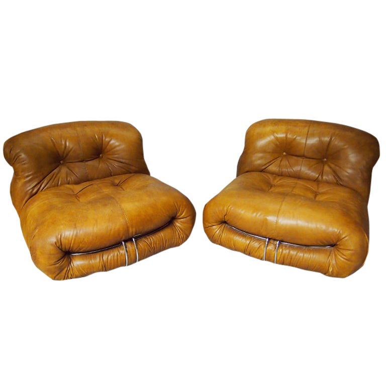 Pair of Soriana Chairs Tobia Scarpa for Cassina circa 1970 Italy