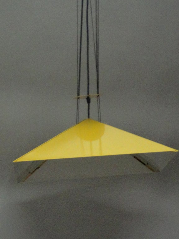 Mid-Century Modern Pair of Ceiling Fixtures Adjustable Height by Bieffeplast 1975 Italy For Sale