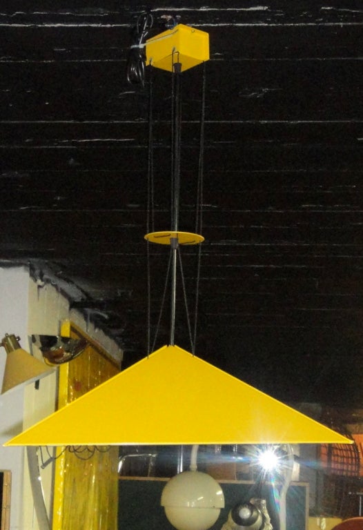 Pair of Ceiling Fixtures Adjustable Height by Bieffeplast 1975 Italy In Excellent Condition For Sale In Jersey City, NJ