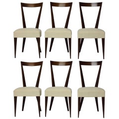 Set of Six Dining Chairs after Gio Ponti circa 1960 Italy