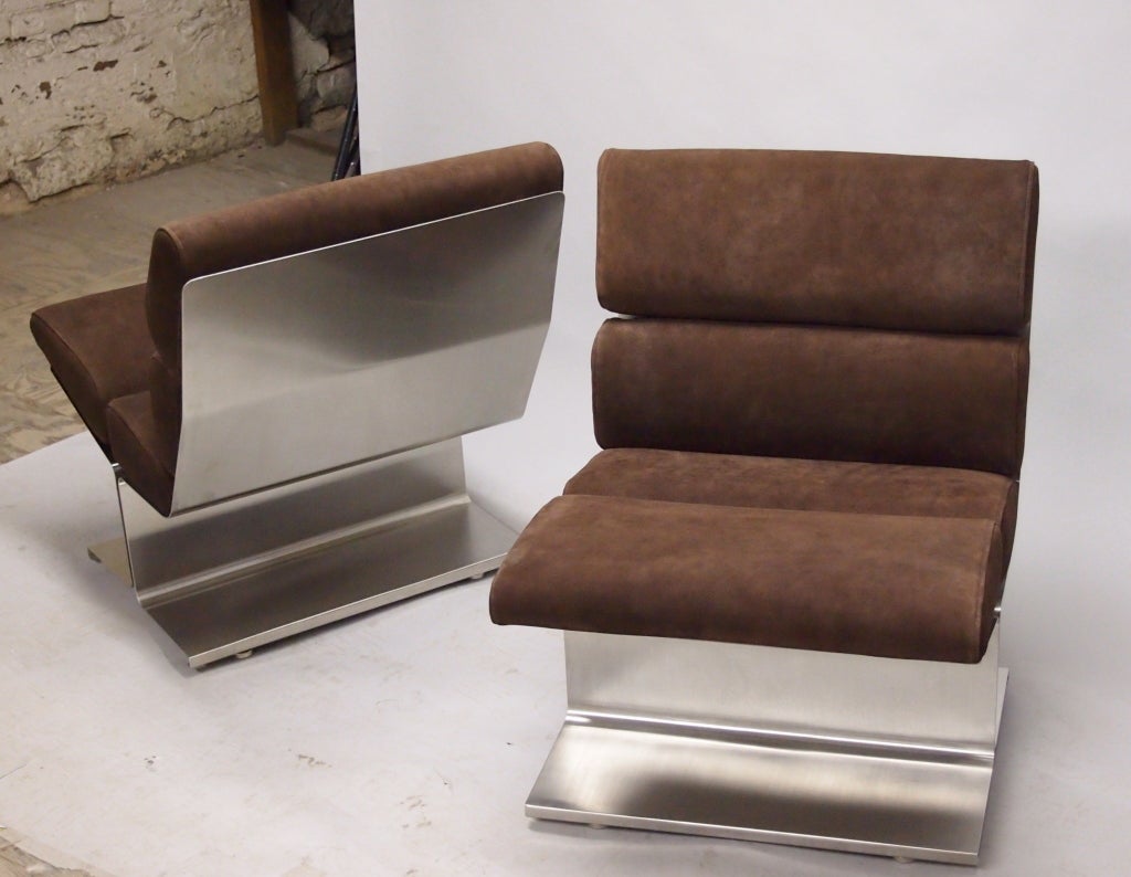 Pair of Chairs by Francois Monnet Circa 1970 France 1