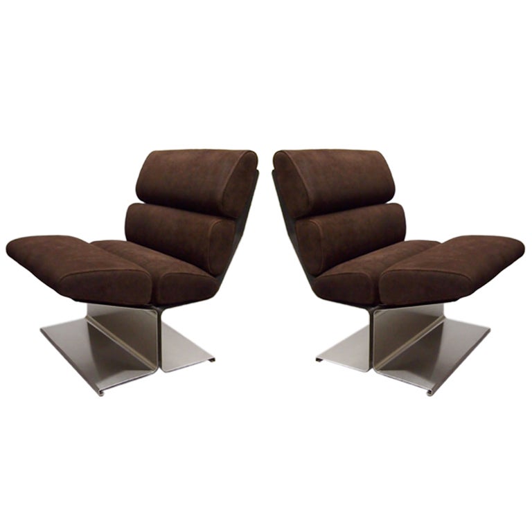 Pair of Chairs by Francois Monnet Circa 1970 France