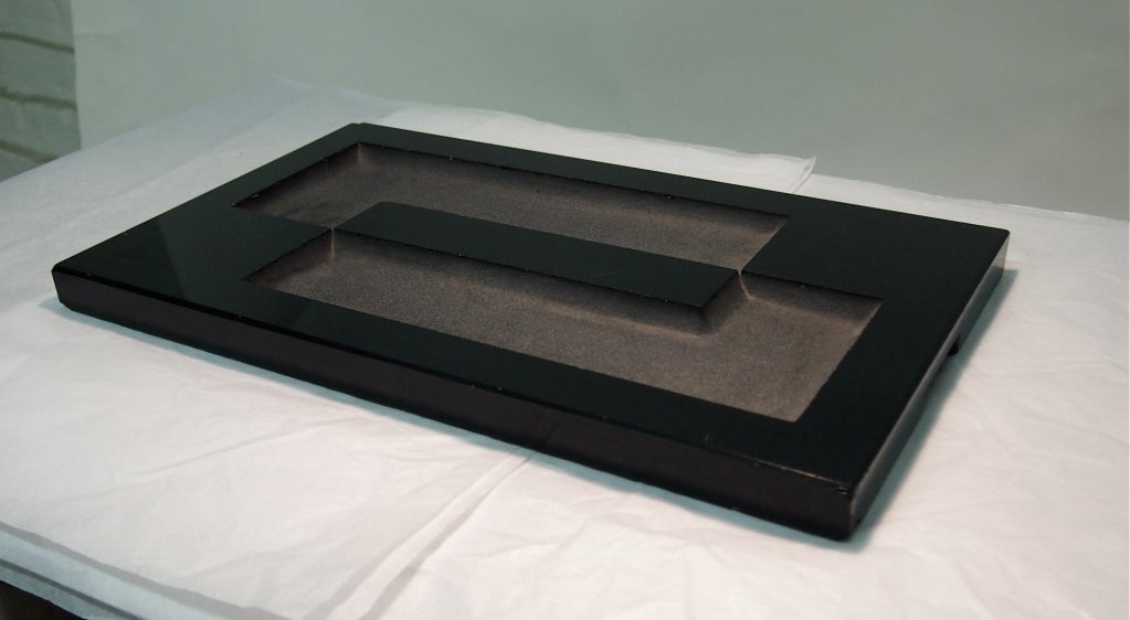 Mid-20th Century Rare Black Glass Tray by Jean Luce circa 1940 France