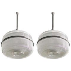 Pair of Holophane Ceiling Fixtures Circa 1940 USA