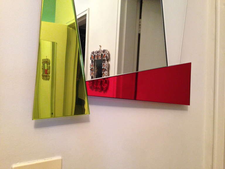 Italian Mirror Designed and Signed by Ettore Sottsass, 2007, Made in Italy