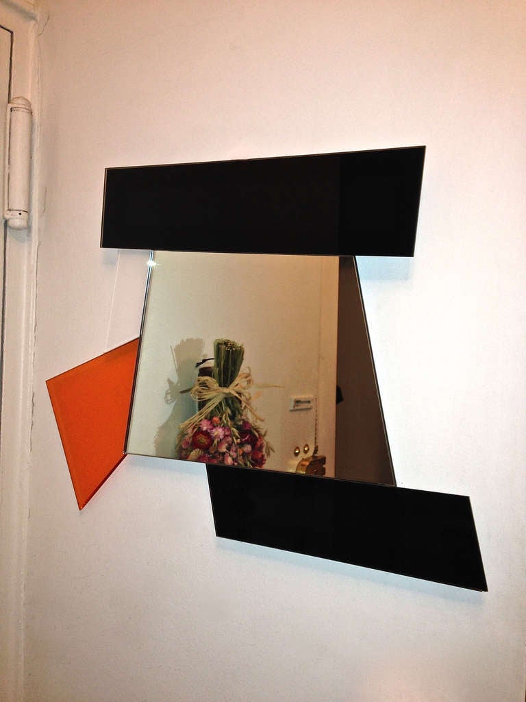 Modern Mirror Designed and Signed by Ettore Sottsass, 2007 Made in Italy For Sale