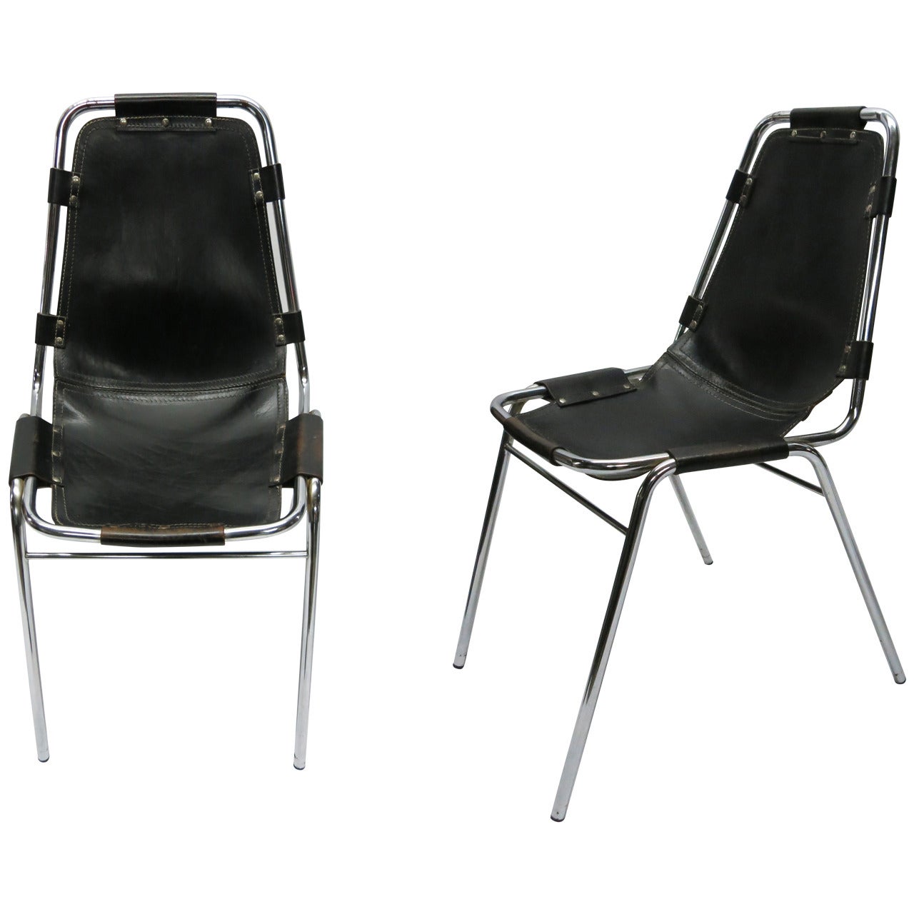Pair of Original Chairs by Charlotte Perriand, circa 1950 Made in France