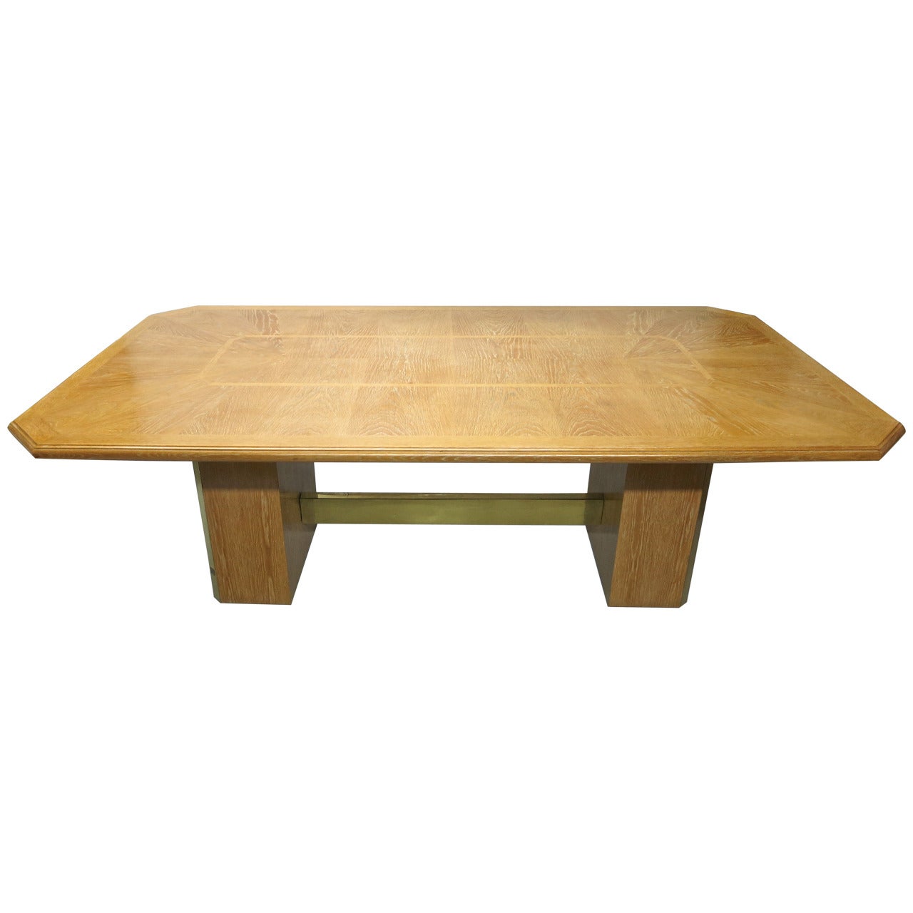 Oak Dining Table Signed Jean Claude Mahey, Made in France, circa 1970 