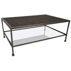 Coffee Table in Solid Steel Circa 1980 American