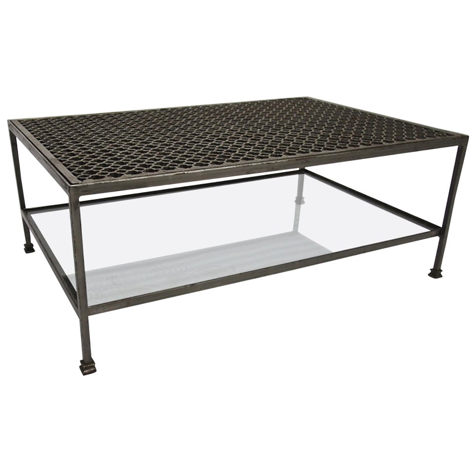 Coffee Table in Solid Steel Circa 1980 American
