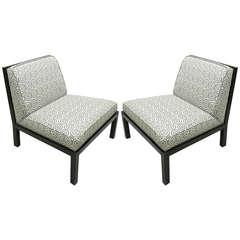 Pair of Chairs with Lattice Back by Michael Taylor for Baker, circa 1960, USA