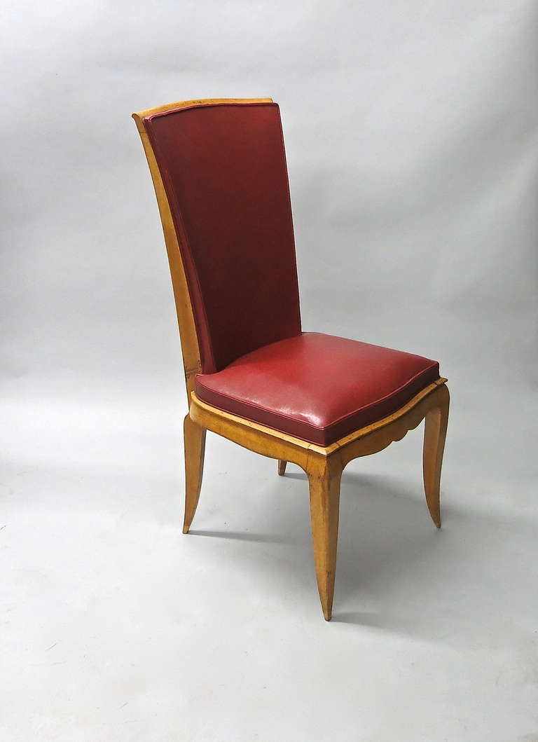 Set of Six French Dining Chairs, circa 1940 1