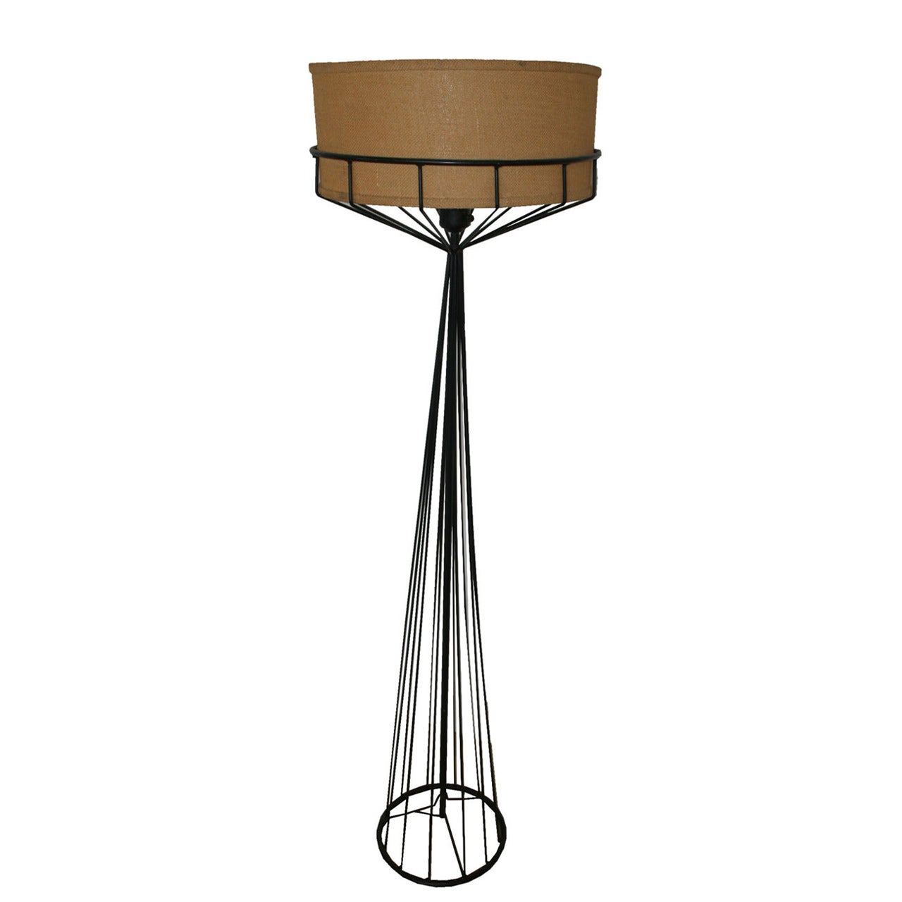 Iron Frame Floor Lamp by Tony Paul for Elton