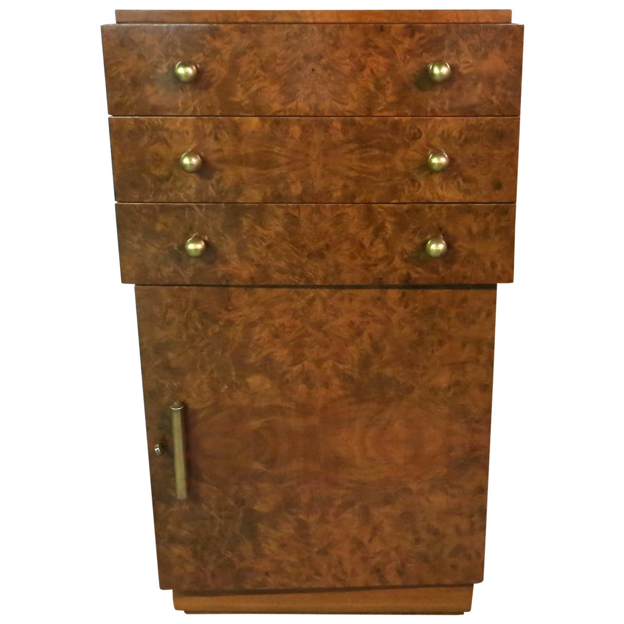 Burl Cabinet by Louis Sognot, France circa 1930 For Sale