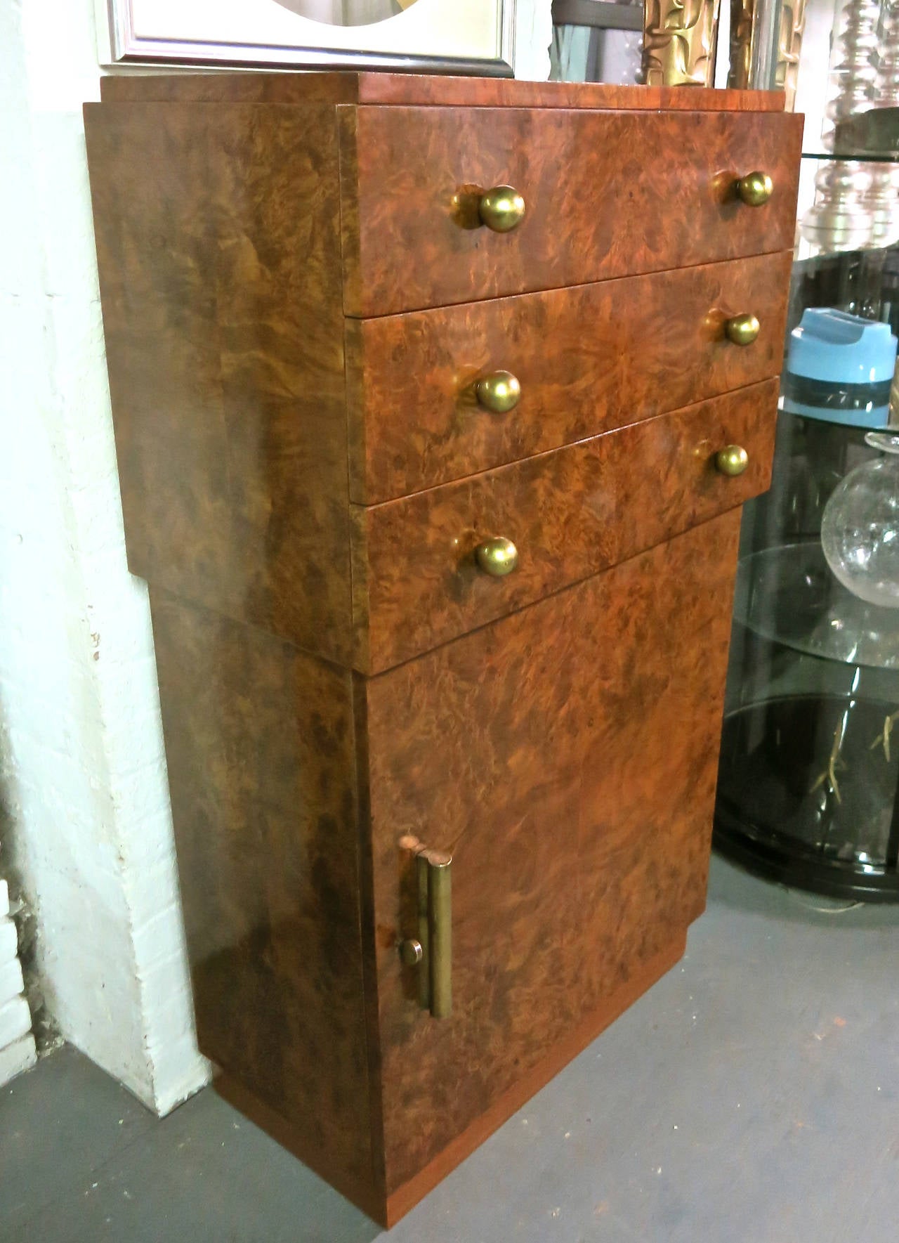 Burl Cabinet by Louis Sognot, France circa 1930 For Sale 2