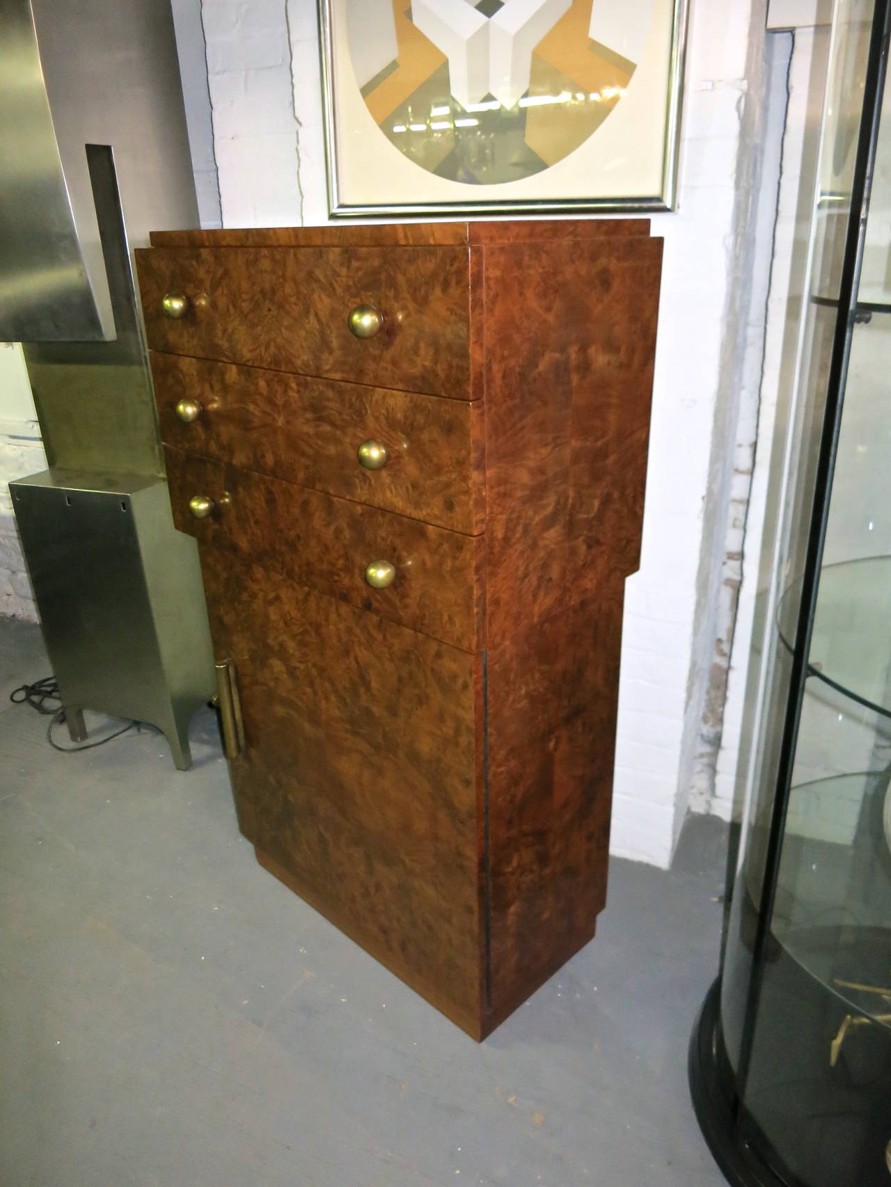 Burl Cabinet by Louis Sognot, France circa 1930 For Sale 4