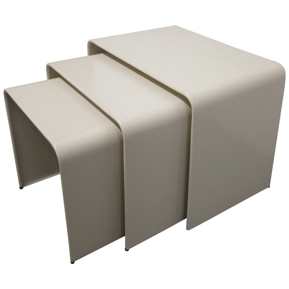 Set of Three Nesting Tables Signed Amisco, circa 1955, Made in Canada