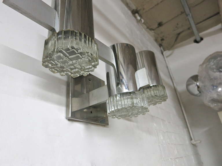 Late 20th Century Pair of Wall Lights Designed by Gaetano Sciolari, Early 1970s Made in Italy For Sale