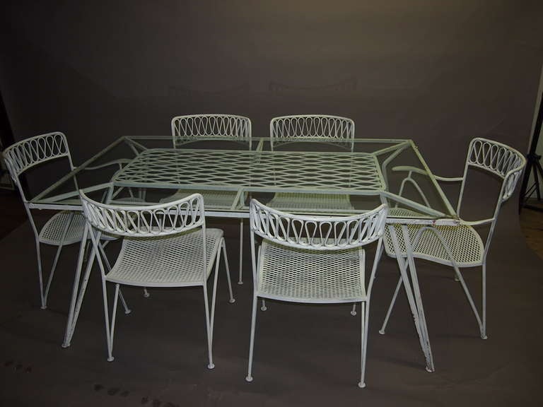 Mid-Century Modern Outdoor Dining Set by Salterini, Made in USA, circa 1950