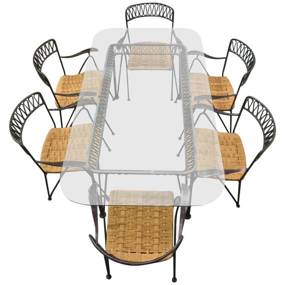 Indoor or Outdoor Dining Set by Tempestini for Salterini, 1955 USA