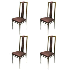 Set of Four Dining Chairs Marked Made in Italy, Circa 1955 10