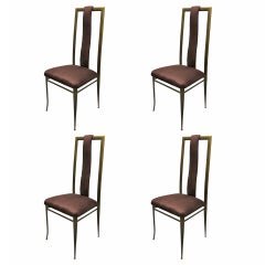 Set of Four Dining Chairs Marked Made in Italy, Circa 1955