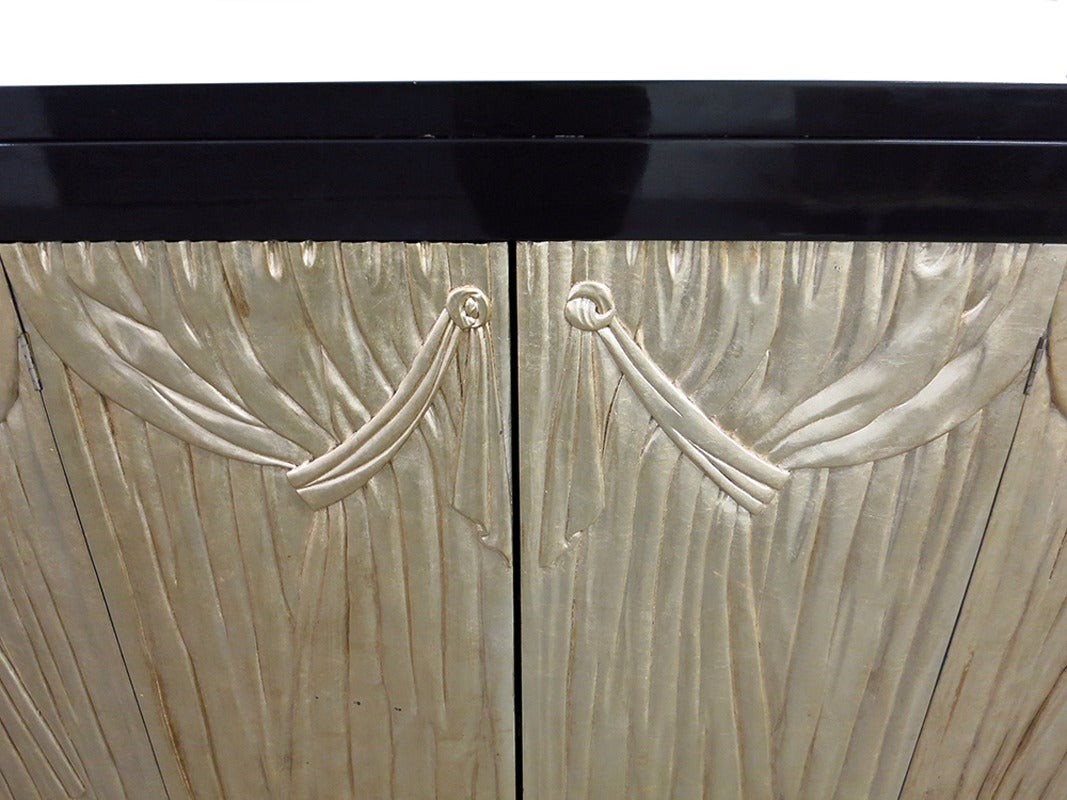 Buffet in Silver Leaf and Lacquer Deco Design Custom made in 1987, USA 1