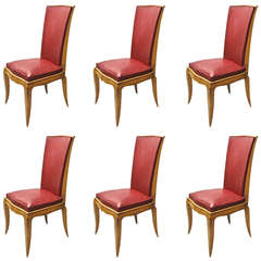 Set of Six French Dining Chairs, circa 1940