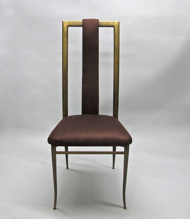 Italian Set of Four Dining Chairs Marked Made in Italy, Circa 1955 For Sale