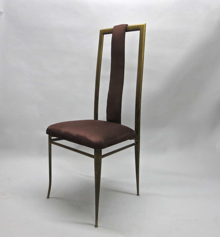 Set of Four Dining Chairs Marked Made in Italy, Circa 1955 In Good Condition For Sale In Jersey City, NJ