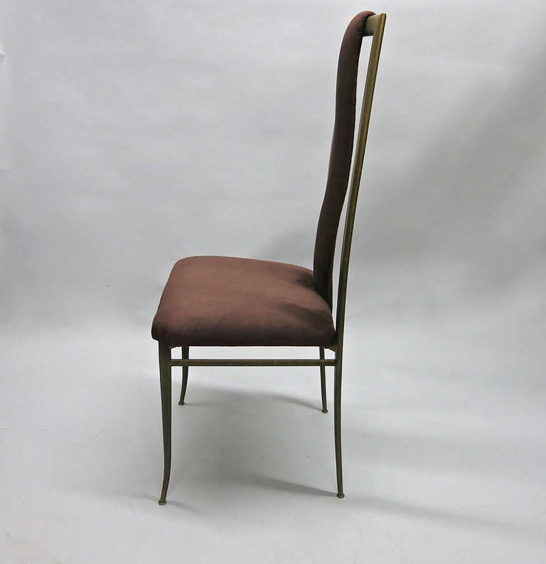 Mid-20th Century Set of Four Dining Chairs Marked Made in Italy, Circa 1955 For Sale