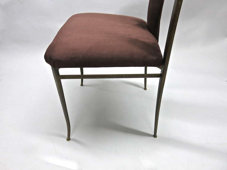 Metal Set of Four Dining Chairs Marked Made in Italy, Circa 1955 For Sale