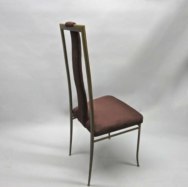 Ensemble de quatre chaises de salle à manger marquées Made in Italy, vers 1955 en vente 1