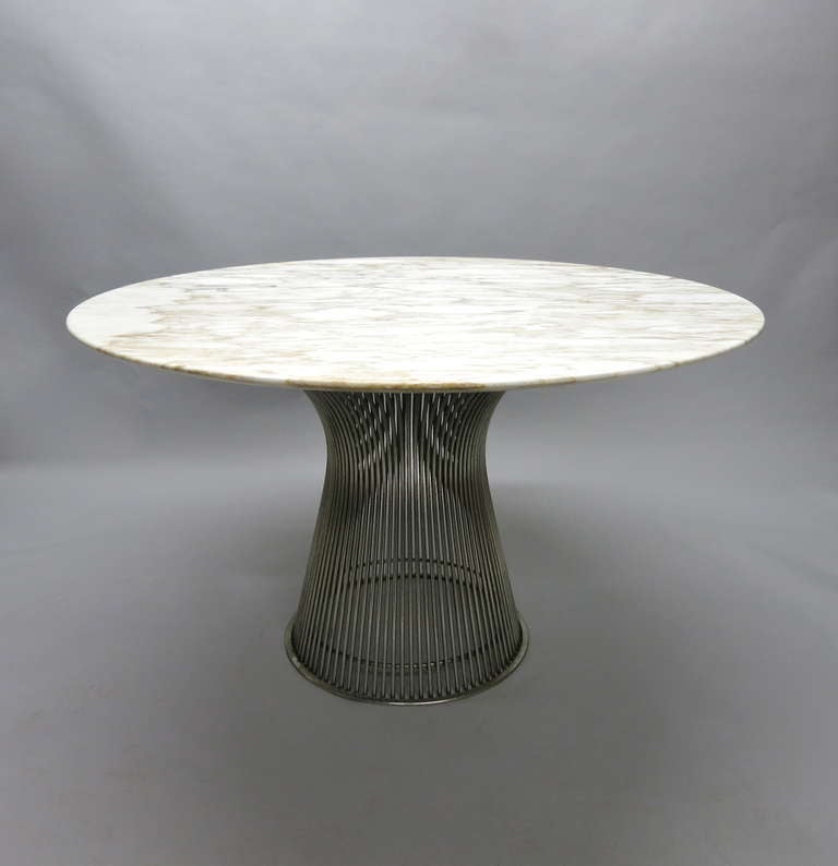 Early Wire Series Dining Table with Gold Vaned Marble Top by Warren Platner 2