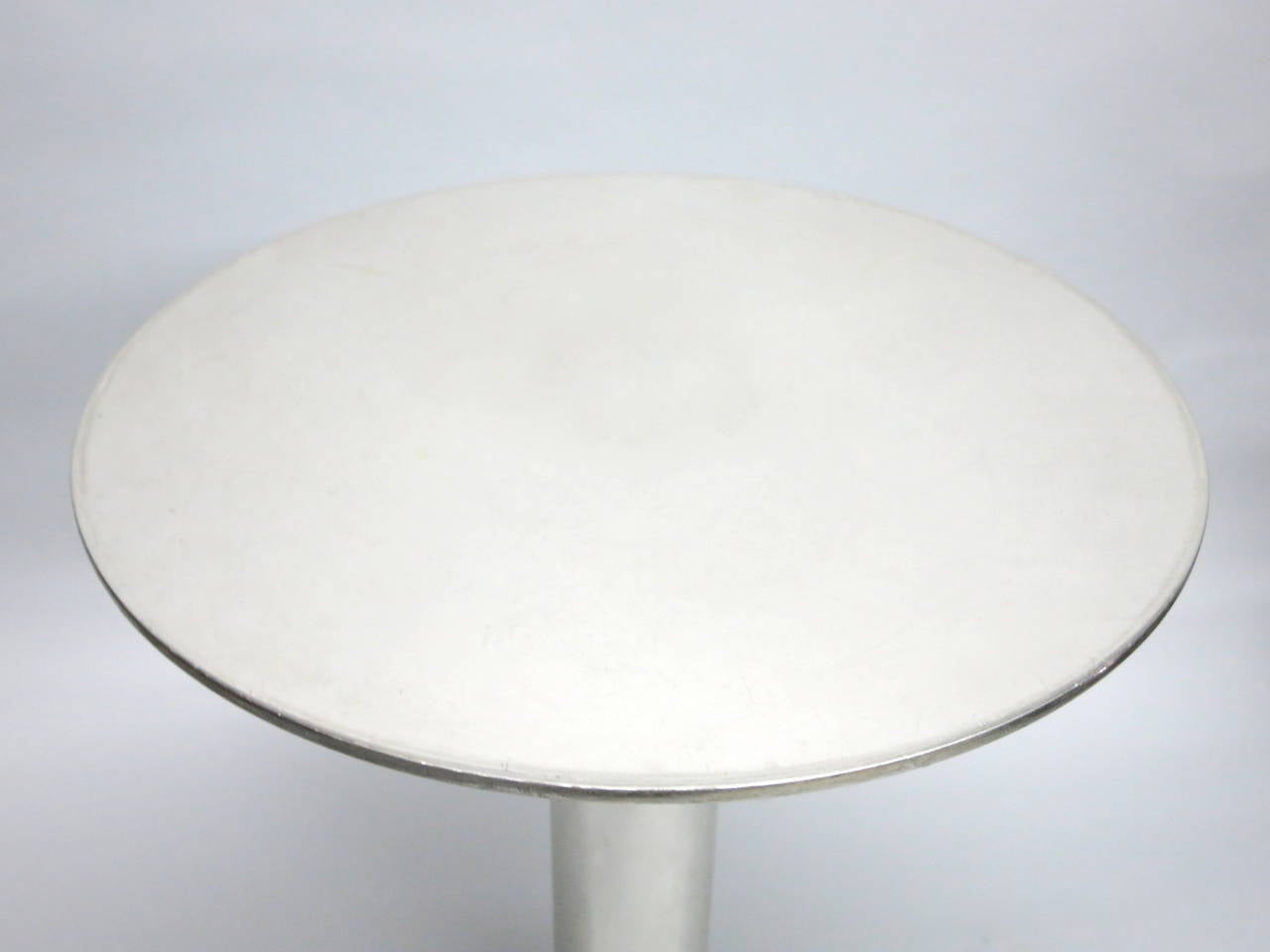Modern Four Round Side Tables in Polished Steel Made in USA, circa 1980