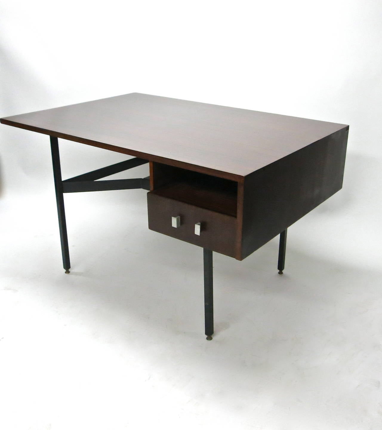 Mid-Century Modern Partners Desk by Gerard Guermonprez Made in France, circa 1950 For Sale