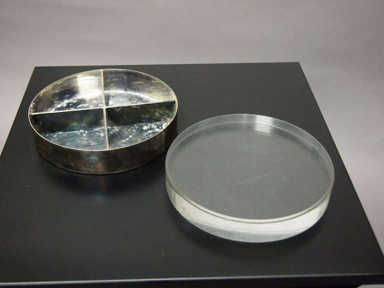Mid-20th Century Tray in Silver with Lucite top, Signed Mellerio A.Paris circa 1950