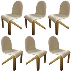 Six "Presto" Chairs by Jean Louis Berthet Labeled Mobilier National France 1977