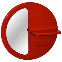 Coat and Hat Rack with Mirror Circa 1960 Italy