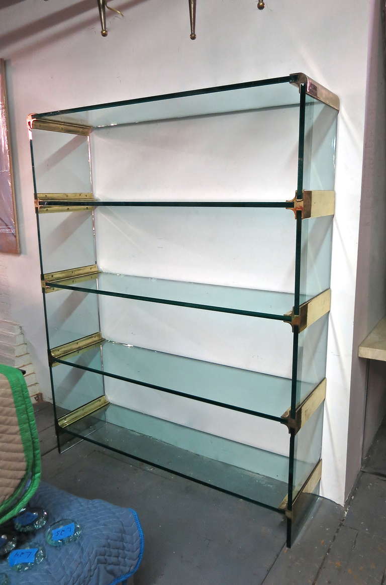 American Wall Unit with Glass Shelves by Pace, circa 1980, USA