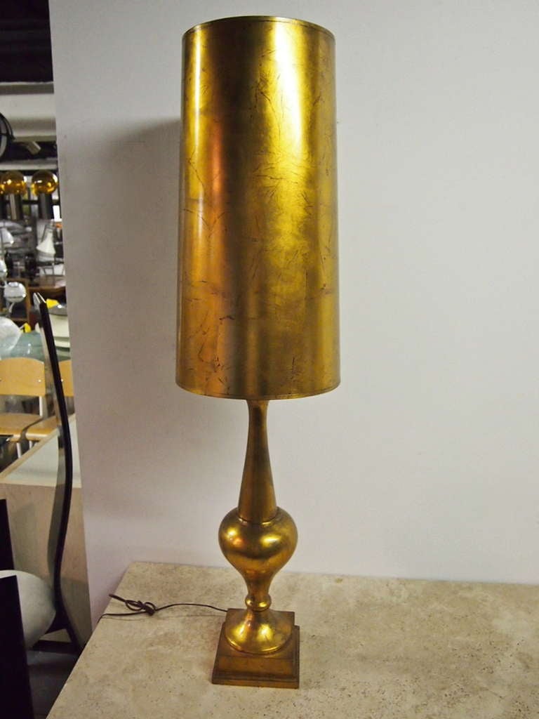Mid-20th Century Gilt Table Lamp, may have been done by James Mont 1940's American
