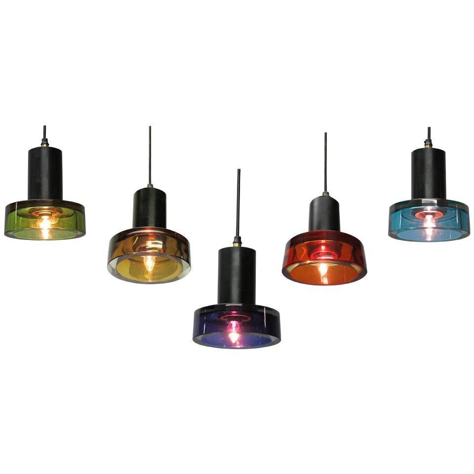 Five Ceiling Lights Designed by Flavio Poli For Sale